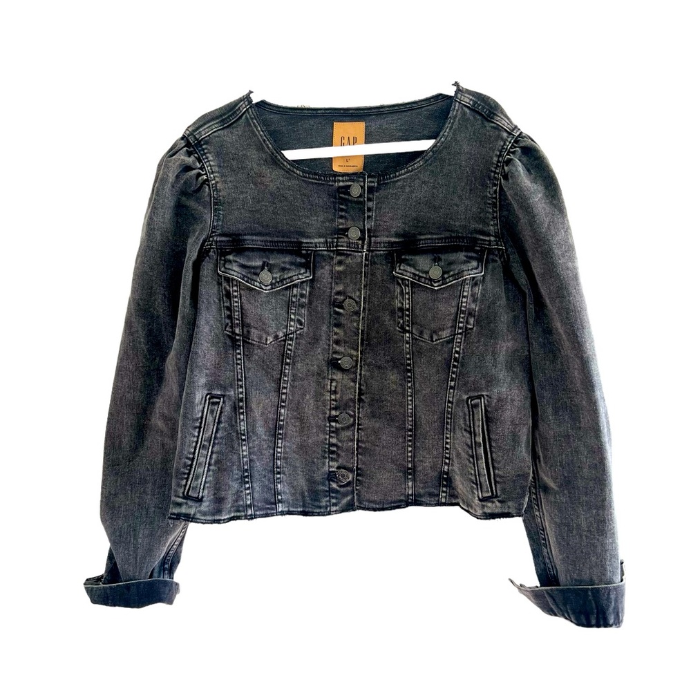 Gap washed black denim jacket